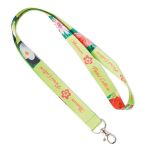 Lanyard hecho a medida de RPET para sublimar con mosquetón o clip color blanco