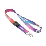 Lanyard desmontable de RPET hecho a medida para sublimación color blanco
