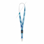 Lanyard desmontable de RPET hecho a medida para sublimación color blanco vista de impresión