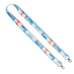 Lanyard poliéster hecho a medida con 2 mosquetones para sublimación color blanco