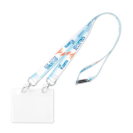 Lanyard poliéster hecho a medida con 2 mosquetones para sublimación color blanco