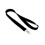 Lanyard hecho de poliéster hecho a medida con mosquetón o clip color negro septima vista