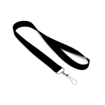 Lanyard hecho de poliéster hecho a medida con mosquetón o clip color negro