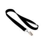 Lanyard hecho de poliéster hecho a medida con mosquetón o clip color negro