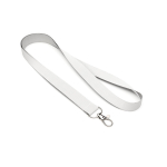 Lanyard hecho de poliéster hecho a medida con mosquetón o clip color blanco