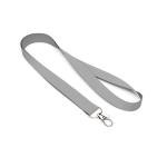 Lanyard hecho de poliéster hecho a medida con mosquetón o clip color gris