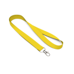 Lanyard hecho de poliéster hecho a medida con mosquetón o clip color amarillo