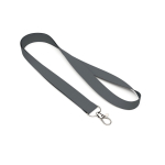 Lanyard hecho de poliéster hecho a medida con mosquetón o clip color gris oscuro