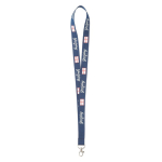 Lanyard hecho de poliéster hecho a medida con mosquetón o clip color azul ultramarino