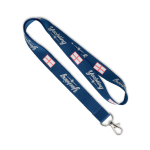 Lanyard hecho de poliéster hecho a medida con mosquetón o clip color azul ultramarino