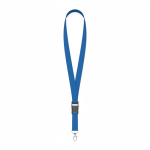Lanyard hecho a medida desmontable de poliéster con mosquetón o clip color azul septima vista