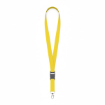 Lanyard hecho a medida desmontable de poliéster con mosquetón o clip color amarillo septima vista