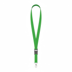 Lanyard hecho a medida desmontable de poliéster con mosquetón o clip color verde septima vista