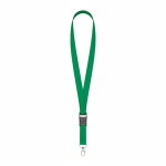 Lanyard hecho a medida desmontable de poliéster con mosquetón o clip color verde botella septima vista