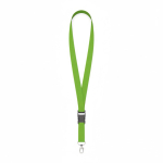Lanyard hecho a medida desmontable de poliéster con mosquetón o clip color verde manzana septima vista