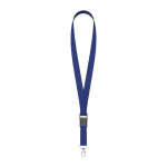 Lanyard hecho a medida desmontable de poliéster con mosquetón o clip color azul eléctrico septima vista