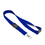 Lanyard hecho a medida desmontable de poliéster con mosquetón o clip color azul eléctrico
