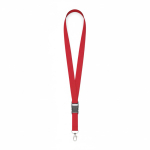 Lanyard hecho a medida desmontable de poliéster con mosquetón o clip color granate septima vista