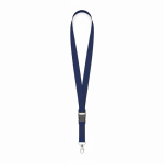 Lanyard hecho a medida desmontable de poliéster con mosquetón o clip color azul ultramarino septima vista