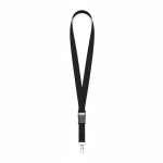 Lanyard hecho a medida de poliéster con hebilla desmontable color negro septima vista