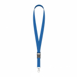 Lanyard hecho a medida de poliéster con hebilla desmontable color azul septima vista