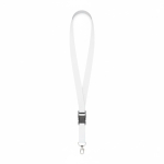 Lanyard hecho a medida de poliéster con hebilla desmontable color blanco septima vista