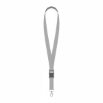 Lanyard hecho a medida de poliéster con hebilla desmontable color gris septima vista