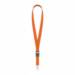 Lanyard hecho a medida de poliéster con hebilla desmontable color naranja septima vista