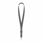 Lanyard hecho a medida de poliéster con hebilla desmontable color gris oscuro septima vista