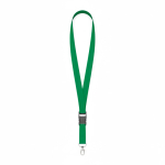 Lanyard hecho a medida de poliéster con hebilla desmontable color verde botella septima vista