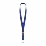 Lanyard hecho a medida de poliéster con hebilla desmontable color azul eléctrico septima vista
