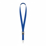 Lanyard hecho a medida de poliéster con hebilla desmontable color azul real septima vista