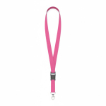 Lanyard hecho a medida de poliéster con hebilla desmontable color fucsia septima vista