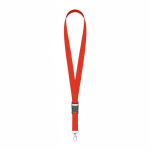 Lanyard hecho a medida de poliéster con hebilla desmontable color rojo oscuro septima vista
