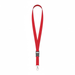 Lanyard hecho a medida de poliéster con hebilla desmontable color granate septima vista