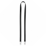 Lanyard hecho a medida de poliéster con 2 mosquetones a escoger color negro septima vista