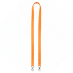 Lanyard hecho a medida de poliéster con 2 mosquetones a escoger color naranja septima vista