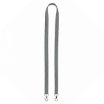 Lanyard hecho a medida de poliéster con 2 mosquetones a escoger color gris oscuro septima vista