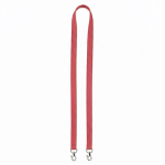 Lanyard hecho a medida de poliéster con 2 mosquetones a escoger color granate septima vista