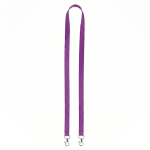 Lanyard hecho a medida de poliéster con 2 mosquetones a escoger color morado septima vista