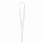 Lanyard hecho a medida de algodón orgánico con mosquetón color blanco septima vista