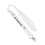 Lanyard hecho a medida de algodón orgánico con mosquetón color blanco
