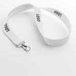 Lanyard hecho a medida de algodón orgánico con mosquetón color blanco