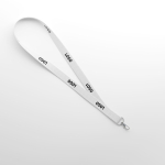 Lanyard hecho a medida de algodón orgánico con mosquetón color blanco