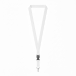 Lanyard hecho a medida desmontable de algodón orgánico con mosquetón color blanco septima vista