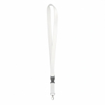 Lanyard desmontable hecho a medida de bambú con mosquetón color blanco septima vista