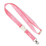 Lanyard desmontable hecho a medida de bambú con mosquetón color blanco