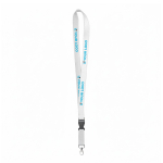 Lanyard desmontable hecho a medida de almidón de maíz color blanco vista de impresión