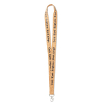 Lanyard hecho a medida de corcho con mosquetón a escoger color marrón