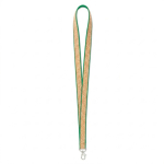 Lanyard hecho a medida de poliéster y corcho con mosquetón color verde botella septima vista